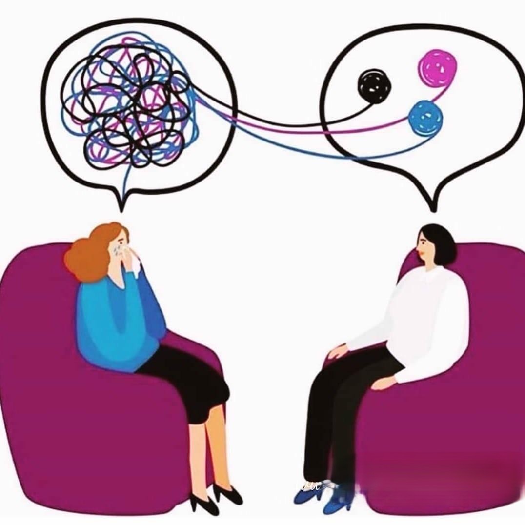 Therapist and client working through tangled thoughts together